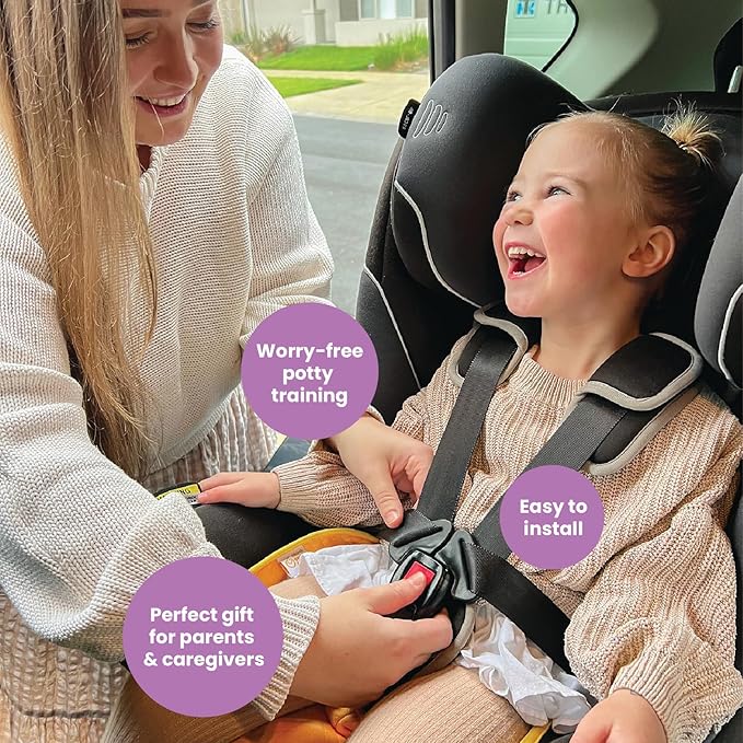 Black Piddle Pad 2-Pack – Waterproof Car Seat & Stroller Protector for Potty Training Toddlers & Babies, Machine Washable, Anti-Slip Backing, Universal Fit