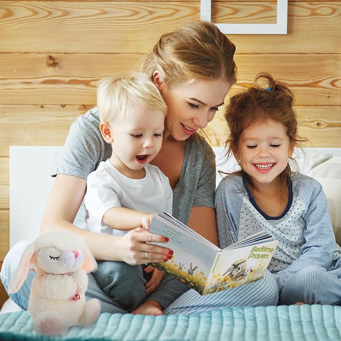 Baptism Gifts for Girls and Newborn Baby, Christening Gifts Set, 7" Praying Bunny Plush Toy and Bedtime Blessing Book in Keepsake Gift Box, Ideal Easter Gifts for Kids