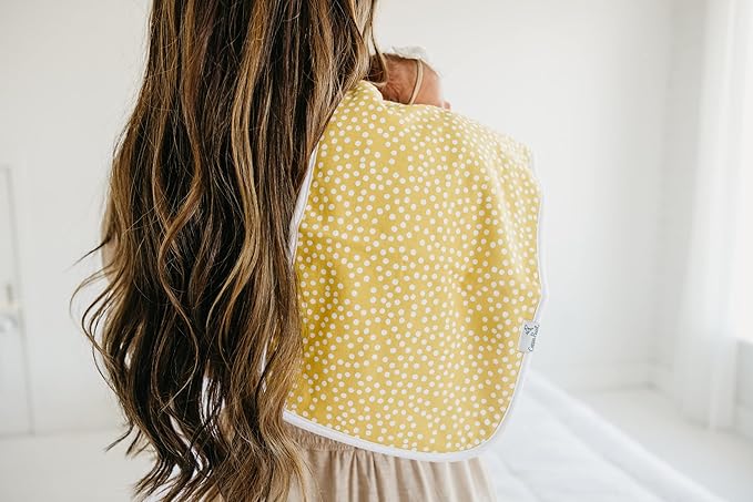 Copper Pearl Premium Baby Burp Cloths - 3-Pack Large Cotton Burp Cloths, Extra Soft Spit Up Rags with 3 Absorbent Layers, Perfect for Baby Girl Gifts (21" x 10" Size, Lemon Set)