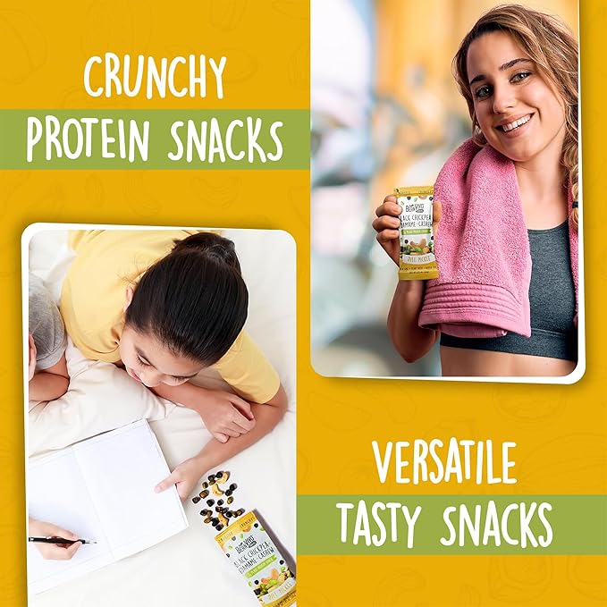 BeanVIVO Healthy Snacks for Adults & Kids with 7g Protein & 4g Fiber per Serving with Dried Edamame, Roasted Cashew and Black Chickpeas - Vegan & Gluten Free - Keto Friendly & Non-GMO - 8Pack (1.05 oz Each Pouch)