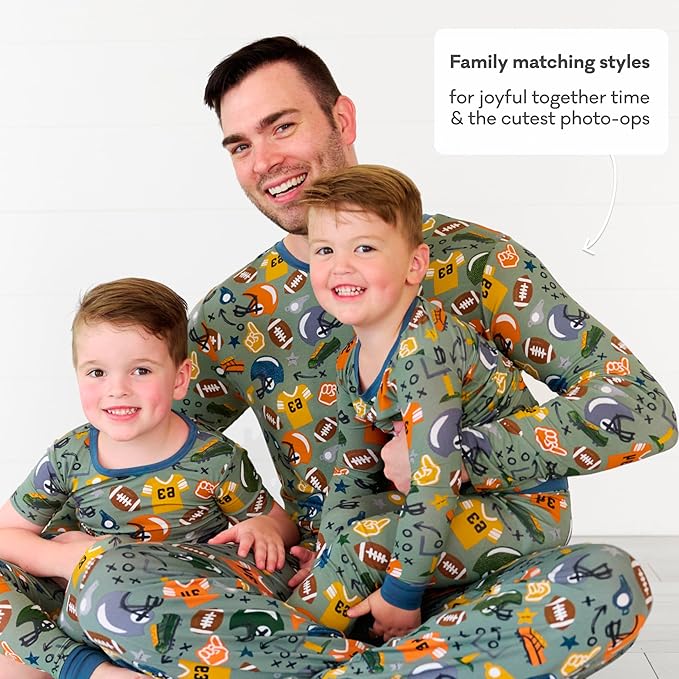 Little Sleepies Two-Piece Pajama Set for Boys & Girls, Soft Viscose from Bamboo Toddler Pajamas for Kids, Family Matching PJs