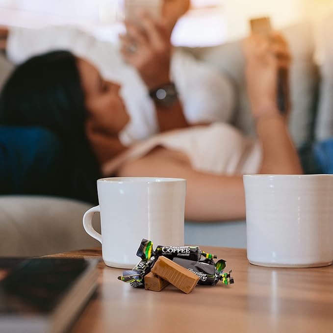 Brazilian Coffee Flavored Taffy Candy - 2 Pound Bulk Pack (About 165 Count) - Individually Wrapped