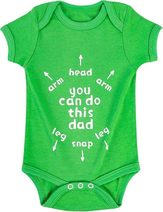 Cnins Funny Baby Bodysuit & Daddy Matching Cotton Outfit for Wild One 1st Birthday, Unisex Newborn Infant Clothes 0-24M