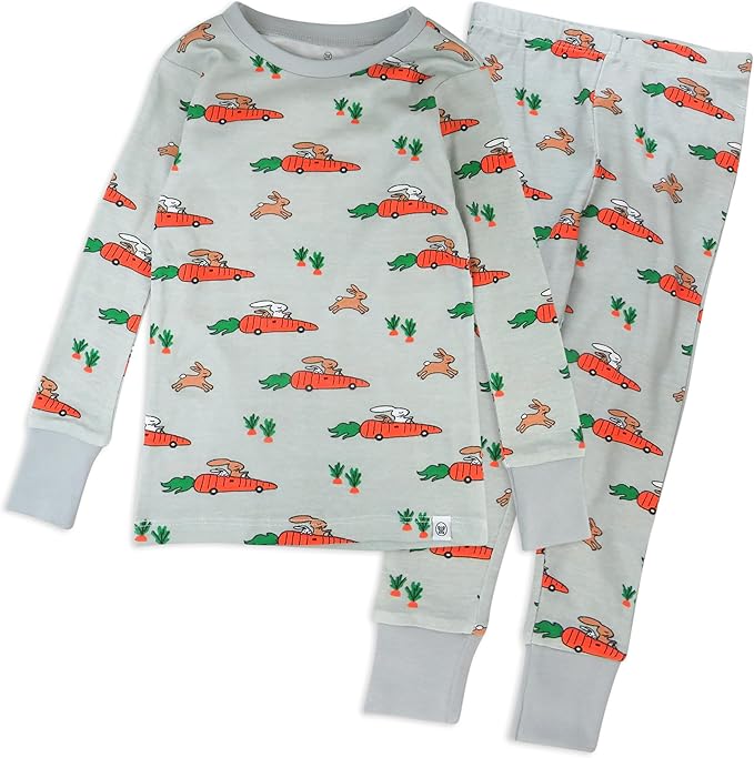 HonestBaby unisex-baby Celebration 2-piece Pajamas Sleepwear Pjs 100% Organic Cotton for Baby, Toddler, Kids