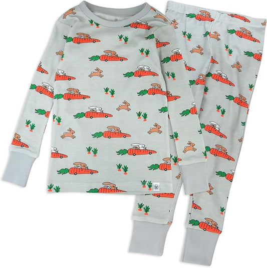 HonestBaby unisex-baby Celebration 2-piece Pajamas Sleepwear Pjs 100% Organic Cotton for Baby, Toddler, Kids