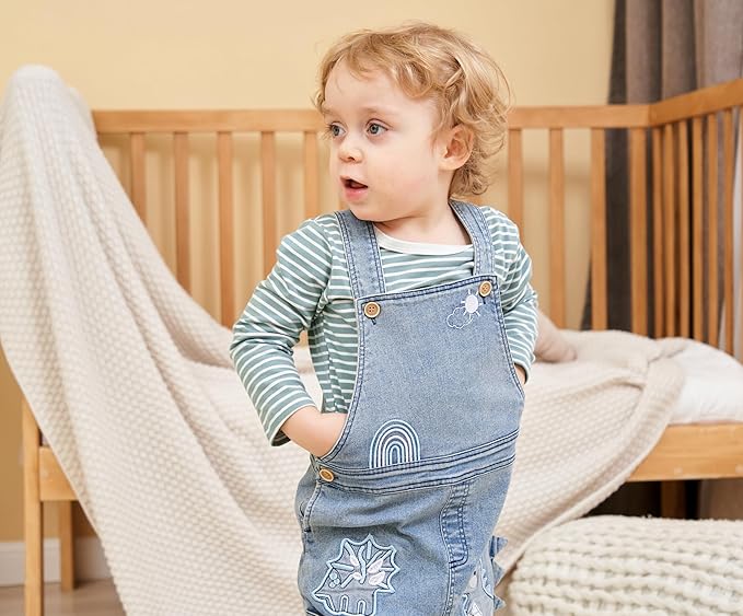 Cute Baby Boy Clothes Suit Toddler Boys' Striped long Sleeve T-Shirt+Denim Overalls Jumpsuit Pants Outfits Sets