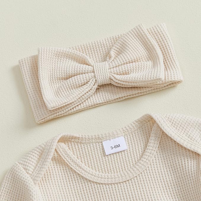 Newborn Girl Clothes Baby Girl Coming Home Outfit Zipper One-piece Outfits Ruffle Footie Bodysuit Jumpsuit Headband