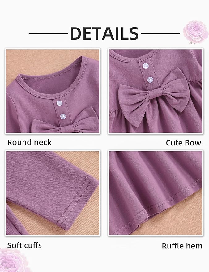 oklady Toddler Baby Girl Clothes Solid Color Ruffle Tops Floral Pants with Headband Fall Winter Cute Girl Outfits