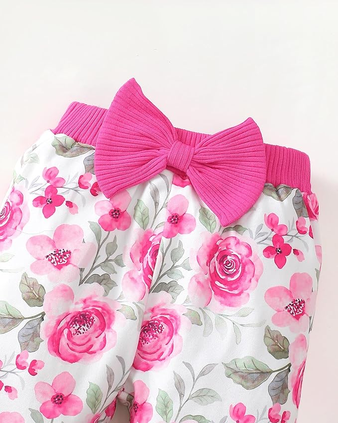 SUNNY PIGGY Baby Girl Clothes Newborn Outfits Infant Ruffle Romper 0-18M Fall Winter Flower Plaid Pants Clothing Set