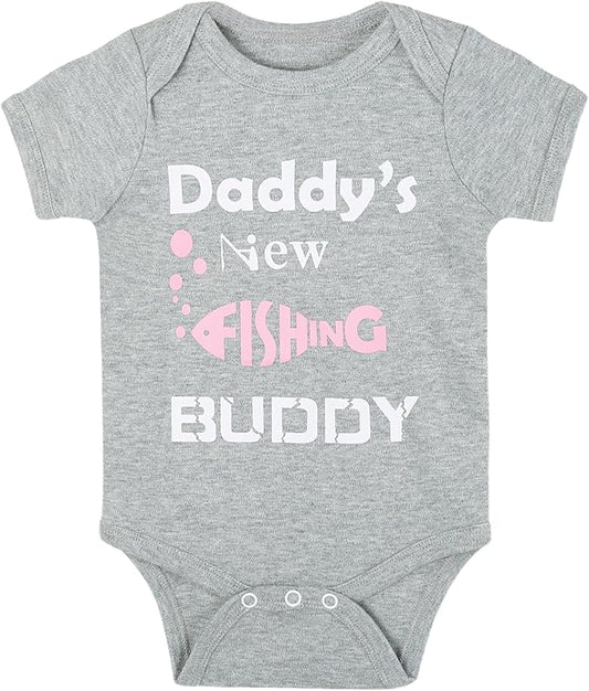 Cnins Funny Baby Bodysuit & Daddy Matching Cotton Outfit for Wild One 1st Birthday, Unisex Newborn Infant Clothes 0-24M