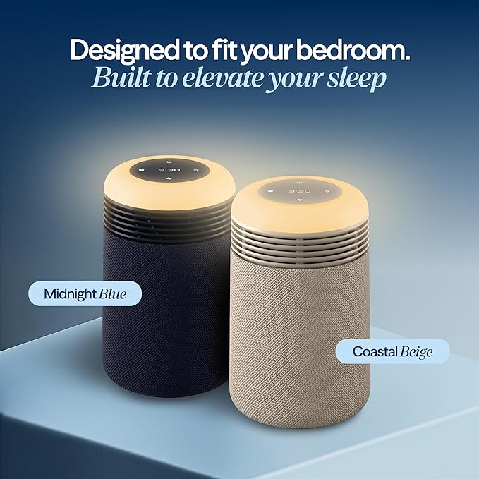 BLUEAIR Purifier for Bedroom - Mini Restful - Sunrise Clock with HEPASilent Filtration and Wake Up Light - Cleans Air and Supports Circadian Rhythm - USB-C and App Connectivity