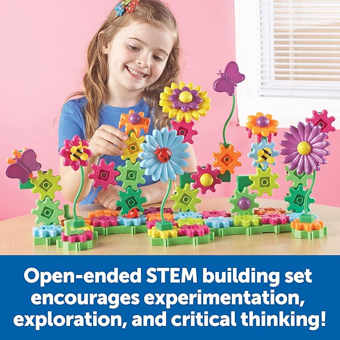 Learning Resources Gears! Build & Bloom Building Set, 117Piece