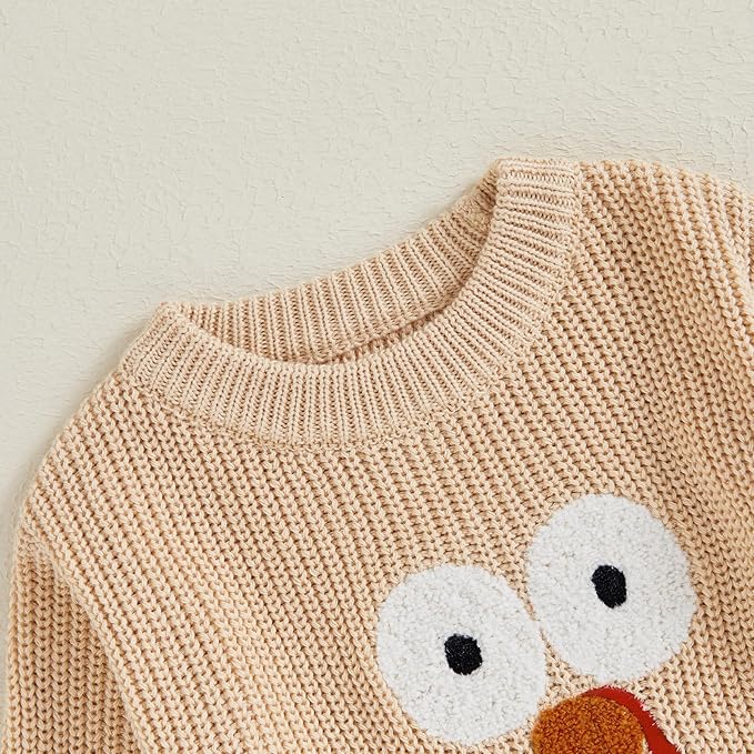 FYBITBO Baby Girl Boy Sweater Knit Oversized Pullover Sweatshirt Romper Onesie Warm Fall Winter Clothes Outfit Newborn