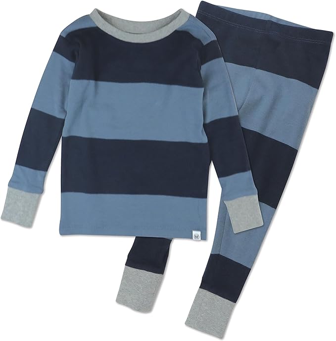 HonestBaby 2-Piece Pajamas Sleepwear Pjs 100% Organic Cotton for Baby, Toddler, Kids, Boy