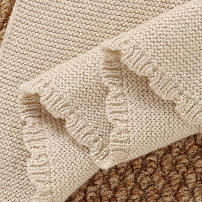 LAWKUL Baby Blanket Bear Lovey Soft Cuddly Security Blanket for Newborns Infants Boy Girl Knit Snuggle Comfort Camel 16x16in