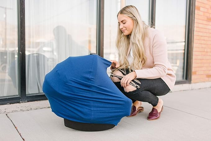 Copper Pearl Multi-Use Cover: Car Seat Covers, Nursing Cover, and Stroller Cover for Sun - Stretchy Fabric, All-Season Use, Stylish Designs, Easy Access for Moms - River