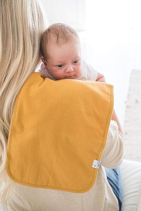 Copper Pearl Premium Baby Burp Cloths - 3-Pack Large Cotton Burp Cloths, Extra Soft Spit Up Rags with 3 Absorbent Layers, Perfect for Baby Boy and Baby Girl Gifts (21" x 10" Size, Jade Set)