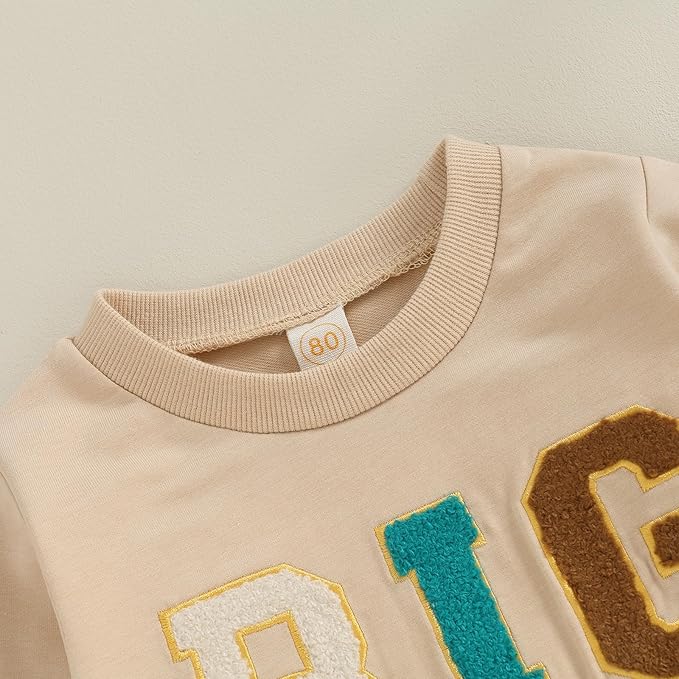 Twopumpkin Baby Toddler Girl Boy Sweatshirt/Romper Long Sleeve Sister Brother Matching Outfit Newborn Clothes