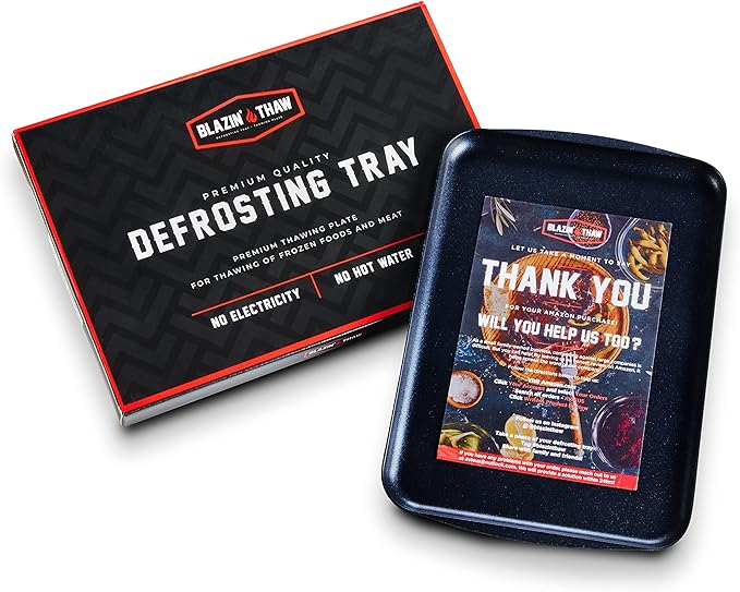 BLAZIN' THAW Defrosting Tray for Frozen Meat | Premium Edition | Aluminium Alloy Plate for Thawing Frozen Food | Natural Thawing Process | No Microwaves, No Cold/Warm Water Required |