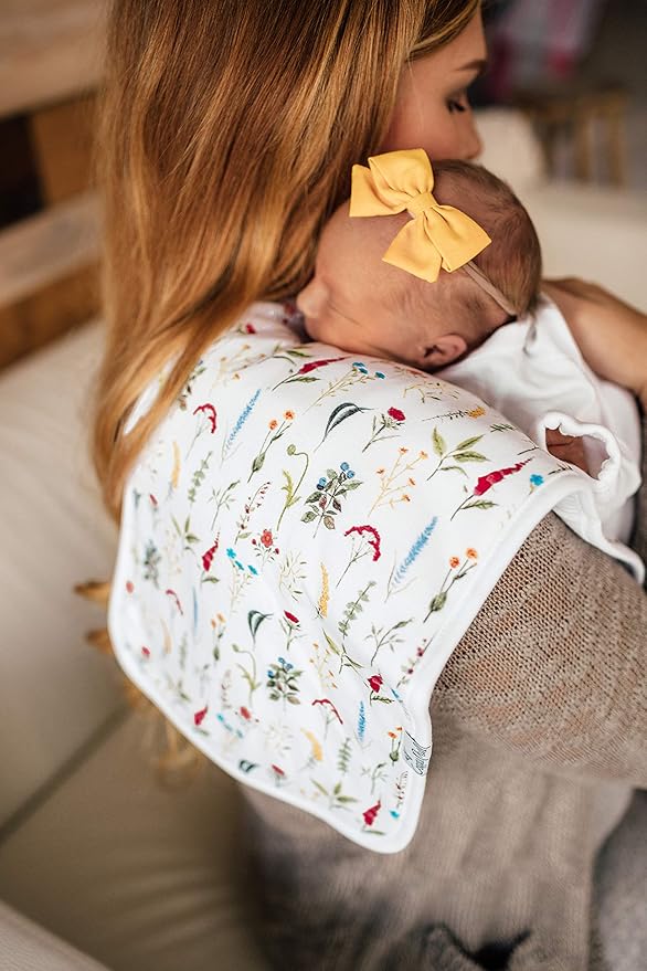 Copper Pearl Baby Burp Cloth Large 21''x10'' Size Premium Absorbent Triple Layer 3-Pack Gift Set “Scarlet