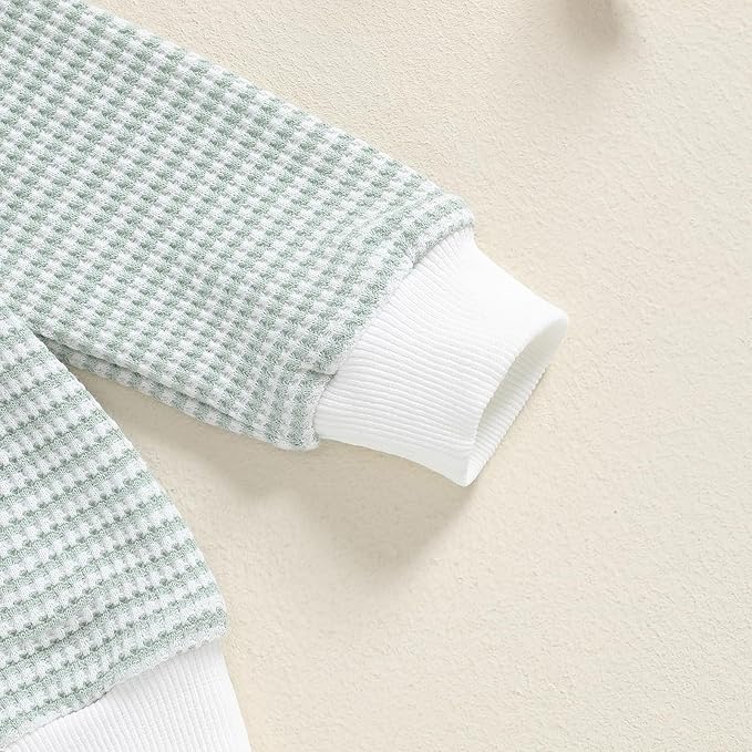 Baby Boy Toddler Fall Outfit Striped Sweatshirt Toddler Boy Winter Waffle Clothes 3 6 12 18 Months 2 3 T Pant Set