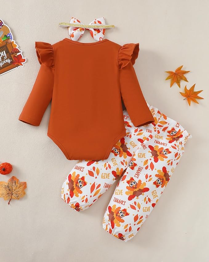 Infant Baby Girl Clothes Newborn Girl Outfit Long Sleeve Romper Pants Set Cute Baby Clothes for Girls Fall/Winter