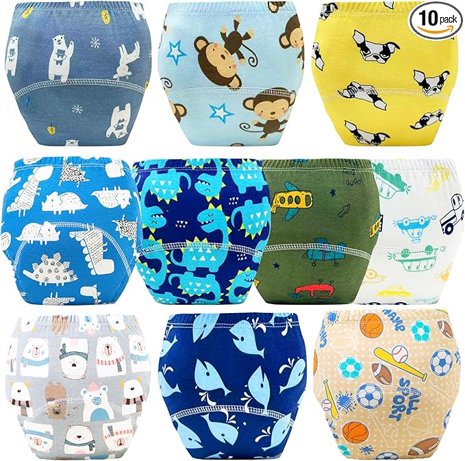 Upairy Training Pants for Boys Girls–Soft & Leak-Resistant Potty Training Underwear,Up Airy Potty Pants Comfortable for Toddlers(10PCS,L)
