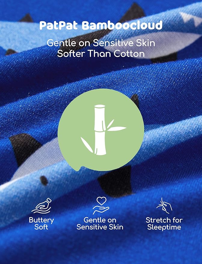 PATPAT Bamboo Viscose Pajama Sets for Toddler Boys & Girls Baby Kids, Ultra-soft Snug fit Pjs Sleepers for Birthday Holiday