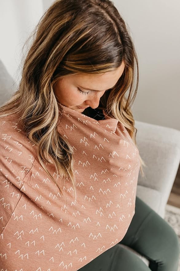 Baby Car Seat Cover Canopy and Nursing Cover Multi-Use Stretchy 5 in 1 Gift Rocky by Copper Pearl