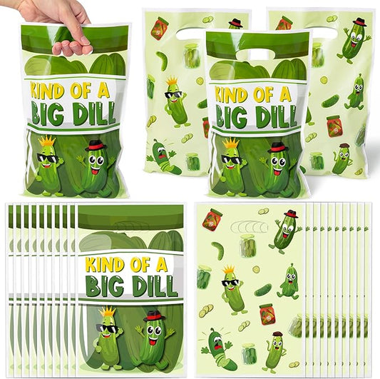 Funny Pickle Party Favor Bags - 50Pcs Kind of a Big Deal Cucumber Goody Candy Treat Gifts Bags, Interesting Vegetable Themed Party Decorations for Adults Kids Birthday Fruit Vegetable Events Supplies