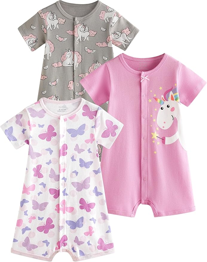 Yoofoss Baby Boy and Girl Romper 0-12 Months 100% Organic Cotton