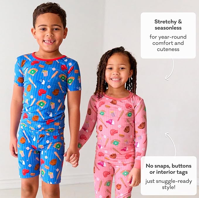 Little Sleepies Two-Piece Pajama Set for Boys & Girls, Soft Viscose from Bamboo Toddler Pajamas for Kids, Family Matching PJs