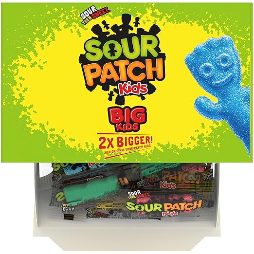 SOUR PATCH KIDS Big Kids Individually Wrapped Soft & Chewy Candy, Bulk Candy, School Snacks, 240 Count Box