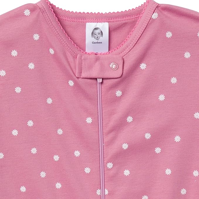 Gerber Baby Girls' 2-Pack Footed Pajamas