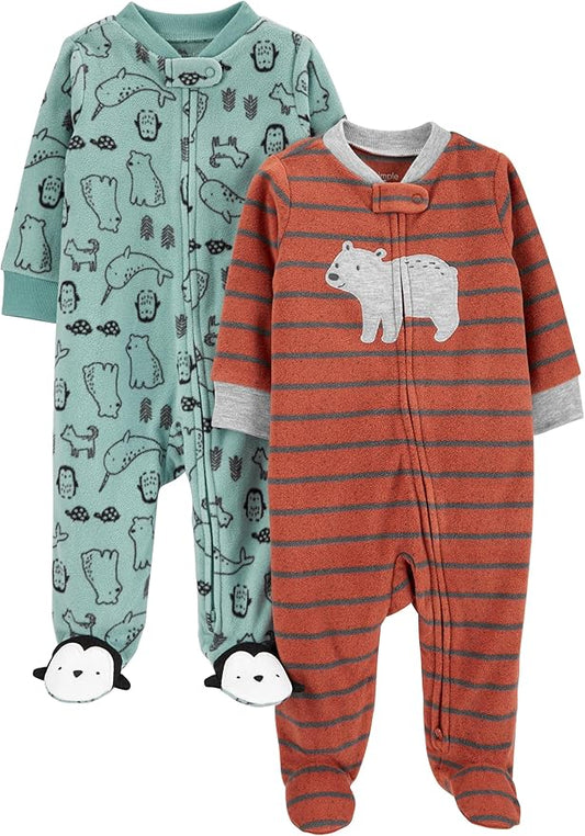 Simple Joys by Carter's baby-boys 2-pack Fleece Footed Sleep and PlayBaby and Toddler Sleepers