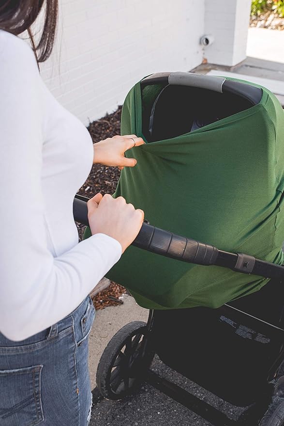 Copper Pearl Multi-Use Cover: Car Seat Covers, Nursing Cover, and Stroller Cover for Sun - Stretchy Fabric, All-Season Use, Stylish Designs, Easy Access for Moms - Alder