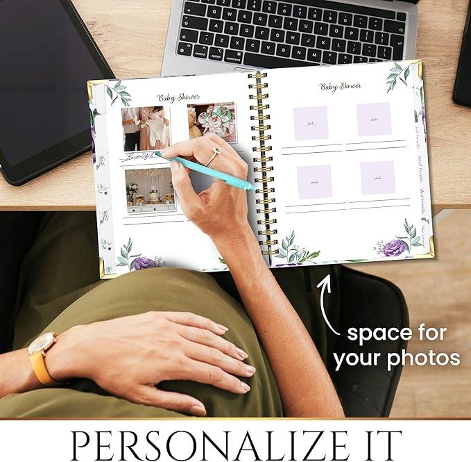 Elegant Pregnancy Journal, Pregnancy Diary Memories and Memories of the Baby, Journal For Pregnancy with Spaces to Save Your Best Memories, Images and First Footprints of Your Baby, Album.