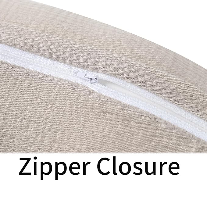 Onacosht Muslin Nursing Pillow Cover Soft 100% Cotton Feeding Pillow Slipcover Fits Standard Infant Nursing Pillow for Baby Boy and Girl, Fog