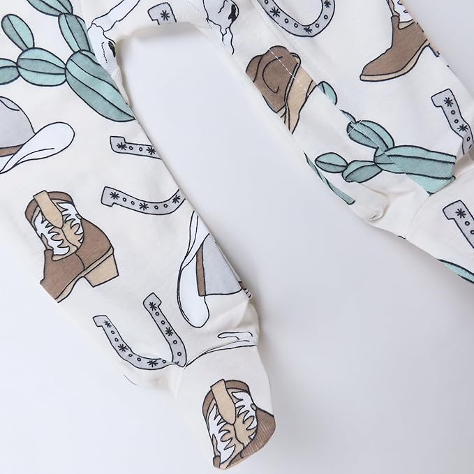 HonestBaby Sleep & Play Footed One-piece Pajama Sleeper 100% Organic Cotton, Baby Boys