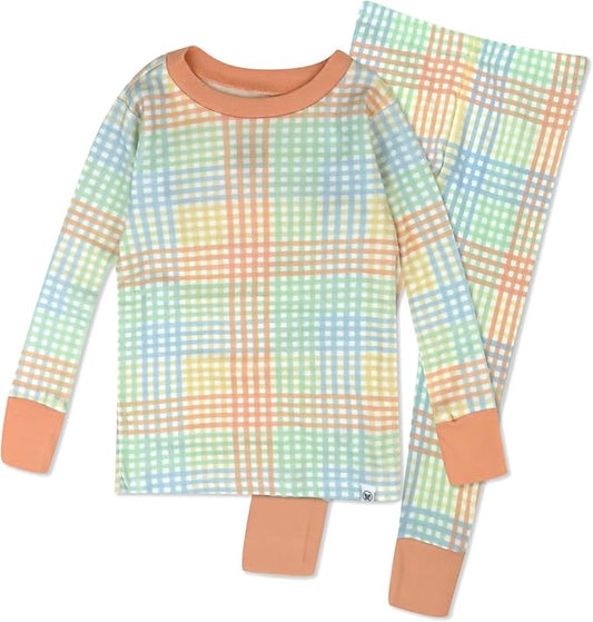 HonestBaby baby-girls 2-piece Pajamas Sleepwear Pjs 100% Organic Cotton for Baby, Toddler, Kids, Girl