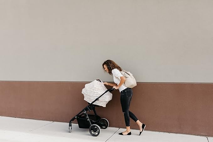Copper Pearl Multi-Use Cover: Car Seat Covers, Nursing Cover, and Stroller Cover for Sun - Stretchy Fabric, All-Season Use, Stylish Designs, Easy Access for Moms - Kiana