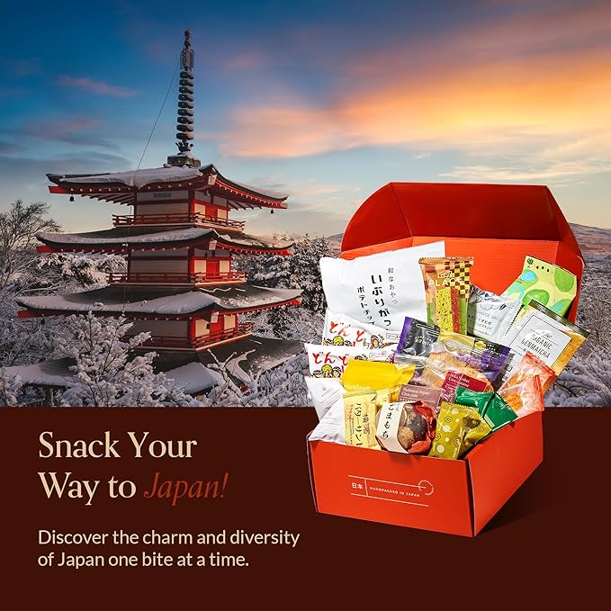 Bokksu Seasons of Japan Snack Box - 1-Piece Tea + 22-Piece Snacks from Japan - Authentic Japanese Food Box with Cookies, Chips, Mochi, Crackers, Tea, and More