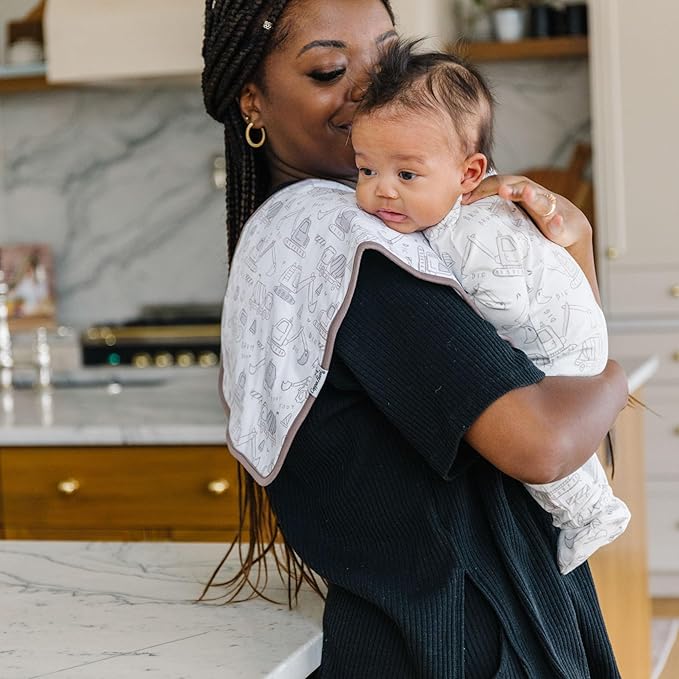 Baby Burp Cloth Large 21''x10'' Size Premium Absorbent Triple Layer 3-Pack Gift Set "Gage" by Copper Pearl