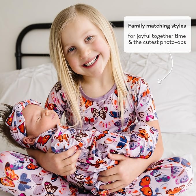 Little Sleepies Two-Piece Pajama Set for Boys & Girls, Soft Viscose from Bamboo Toddler Pajamas for Kids, Family Matching PJs