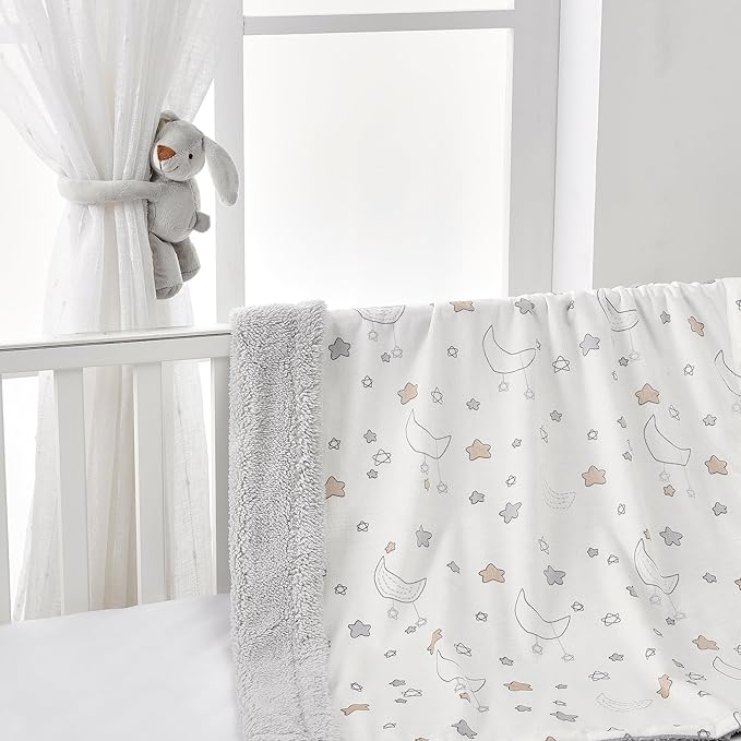 CREVENT 30"X40" Cozy Soft Warm Fleece Baby Blanket for Girls Boys, Newborn Essentials for Infant, Baby Shower Receiving Gift - Mink Blanket 75X100cm + Hugging Bunny