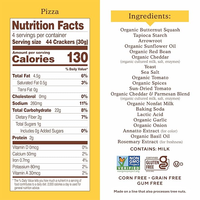 Simple Mills Pop Mmms Pizza Baked Snack Crackers, Gluten Free, 4 Ounce (Pack of 1)