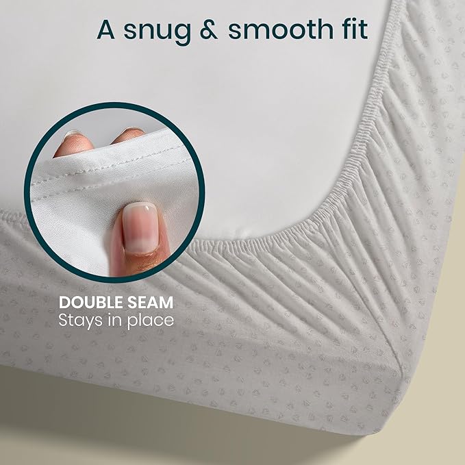 Tutti Bambini Premium Bassinet Sheets (2 Pack) - Soft & Breathable Bamboo Jersey, Double-Strength Bedside Sleeper Sheets, Fits Mattresses from 20.8 x 31.5 in to 23.6 x 35.4 in (Grey/Cloud)