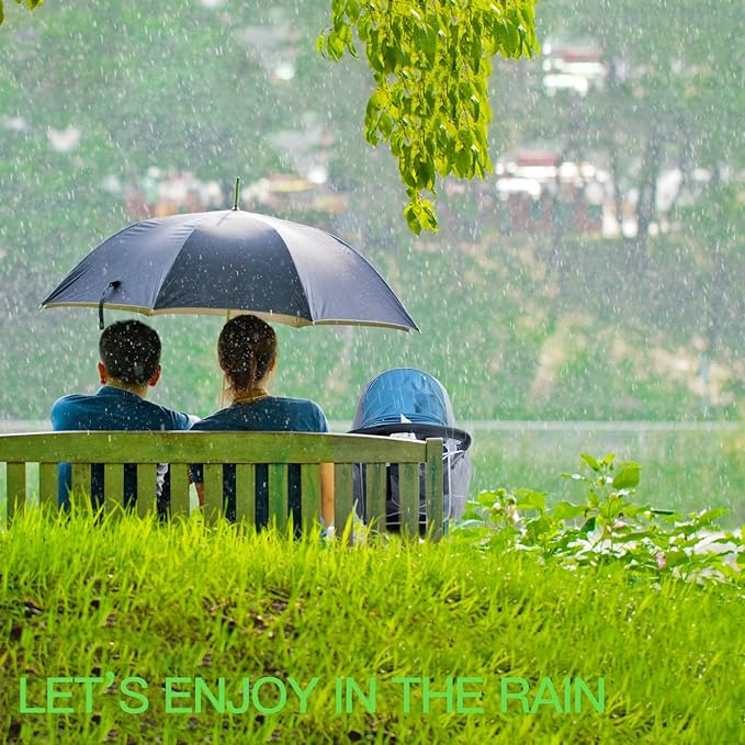 Baby Stroller Rain Cover Umbrella Weather Shield Accessories Universal Size Protect from Rain Wind Snow Dust Water Proof Ventilate Clear Food Grade Materia EVA Plastic Zipper Black (Large)