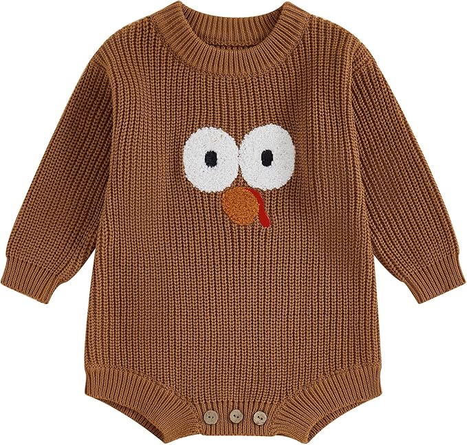 FYBITBO Baby Girl Boy Sweater Knit Oversized Pullover Sweatshirt Romper Onesie Warm Fall Winter Clothes Outfit Newborn