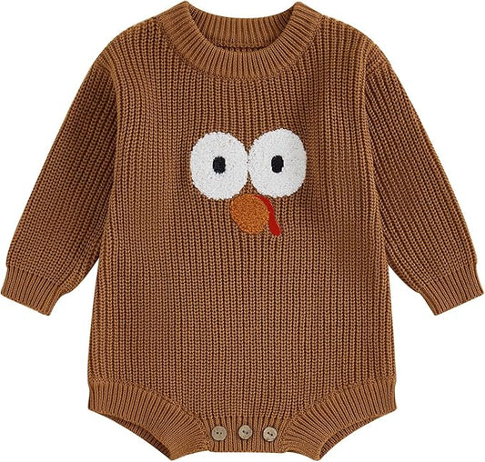 FYBITBO Baby Girl Boy Sweater Knit Oversized Pullover Sweatshirt Romper Onesie Warm Fall Winter Clothes Outfit Newborn